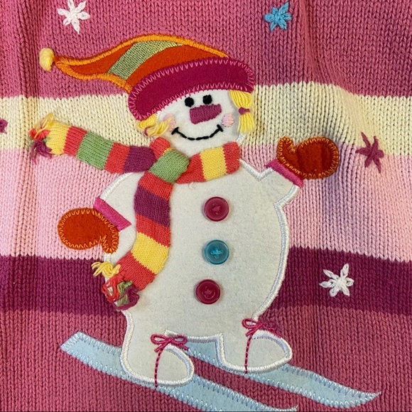 The Children’s Place Pink Snowman Sweater 3T - Picture 2 of 10